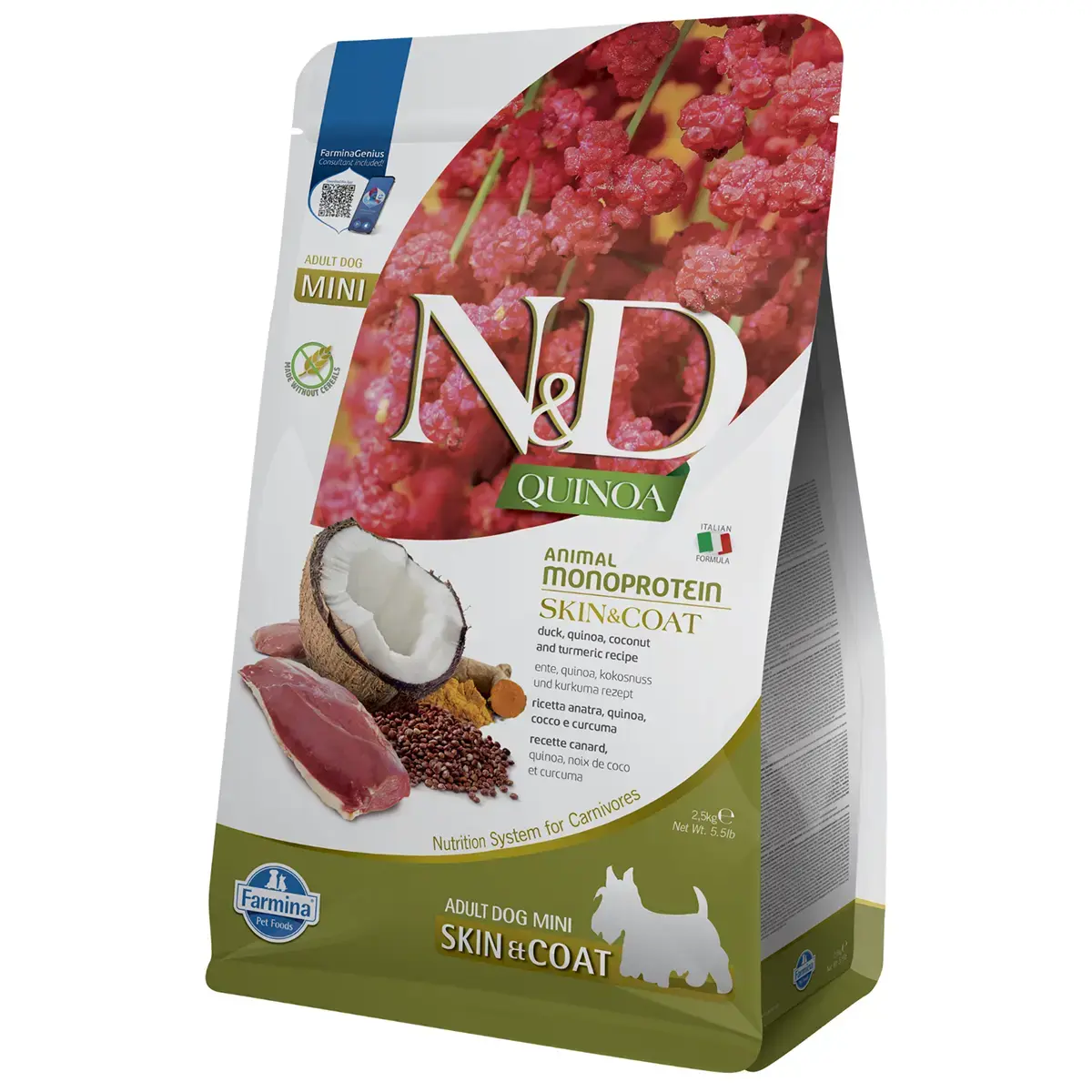 Farmina N&D Quinoa Skin & Coat Eend Adult Mini 2,5 kg