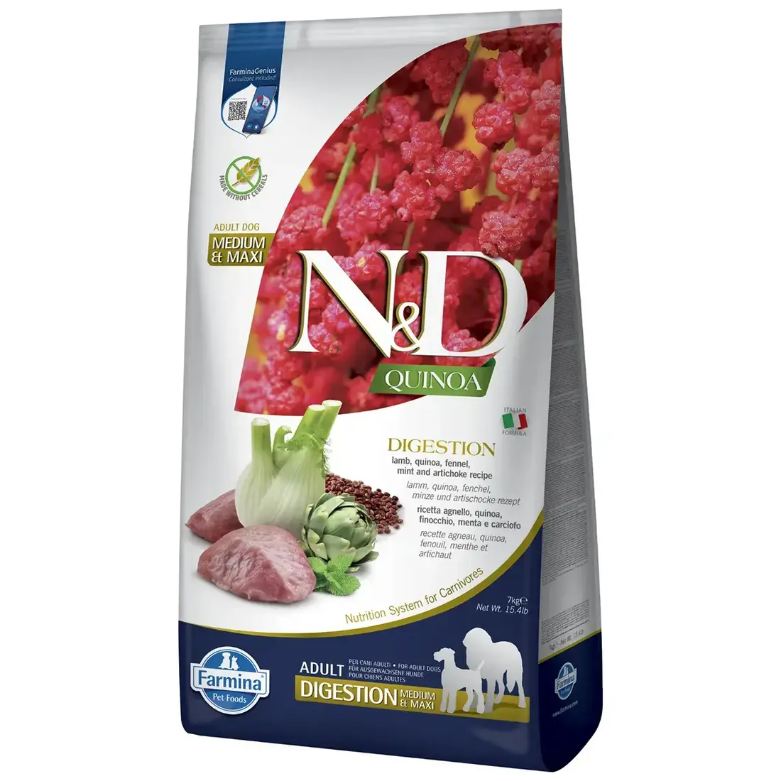 Farmina N&D Quinoa Digestion Lam Adult Medium/Maxi