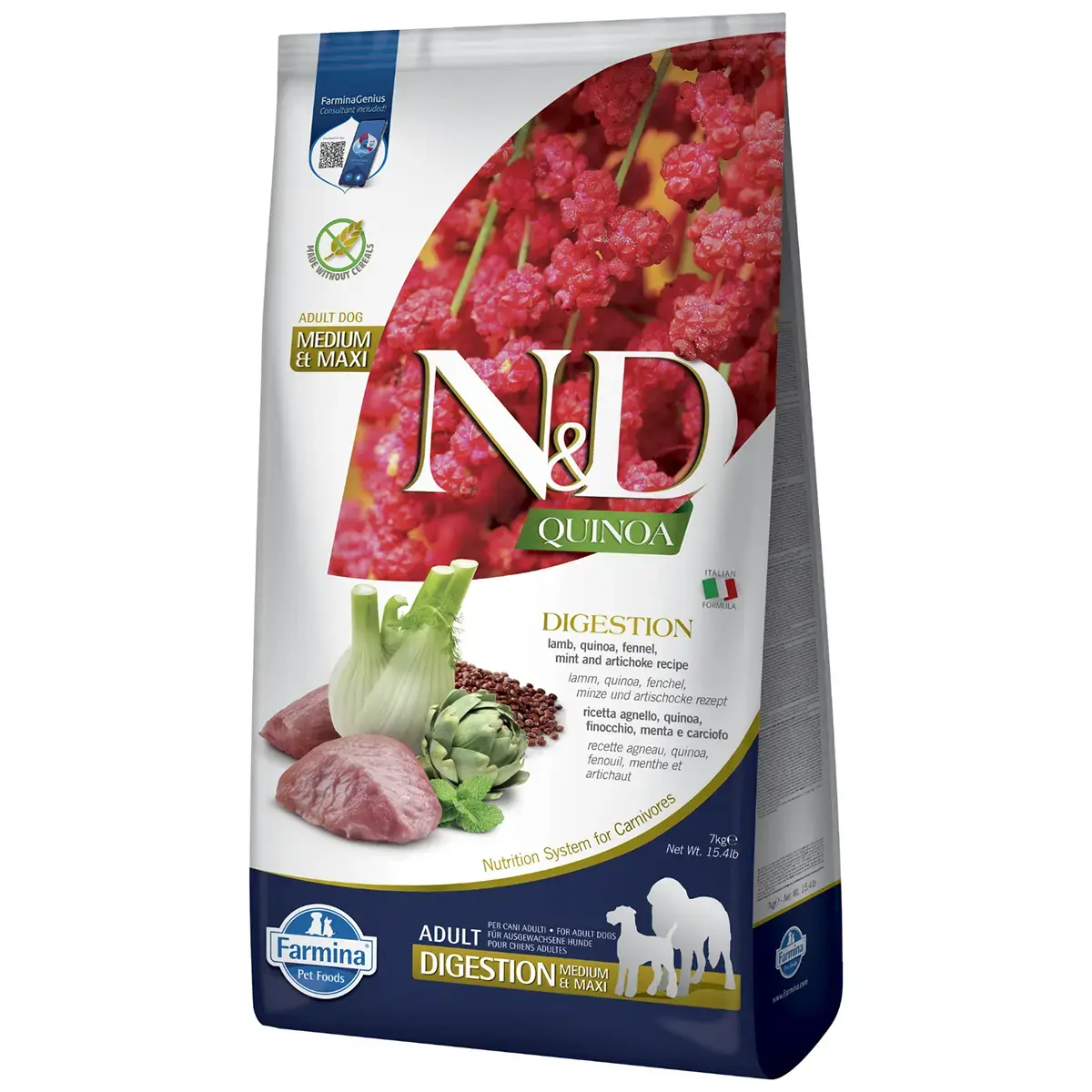 Farmina N&D Quinoa Digestion Lam Adult Medium/Maxi