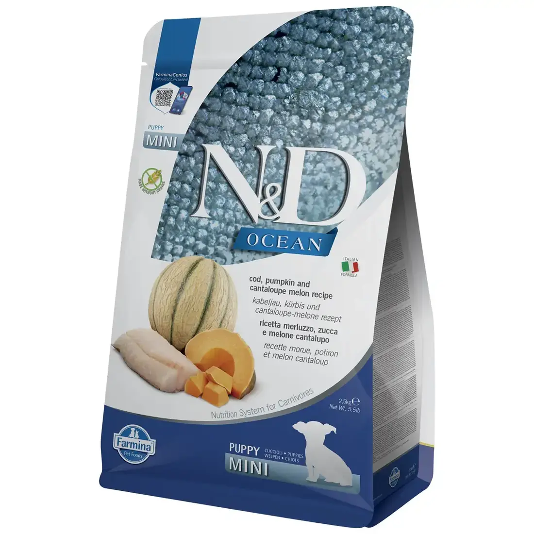 Farmina N&D Ocean Kabeljauw, Pompoen en Meloen Puppy Mini - 2,5 kg