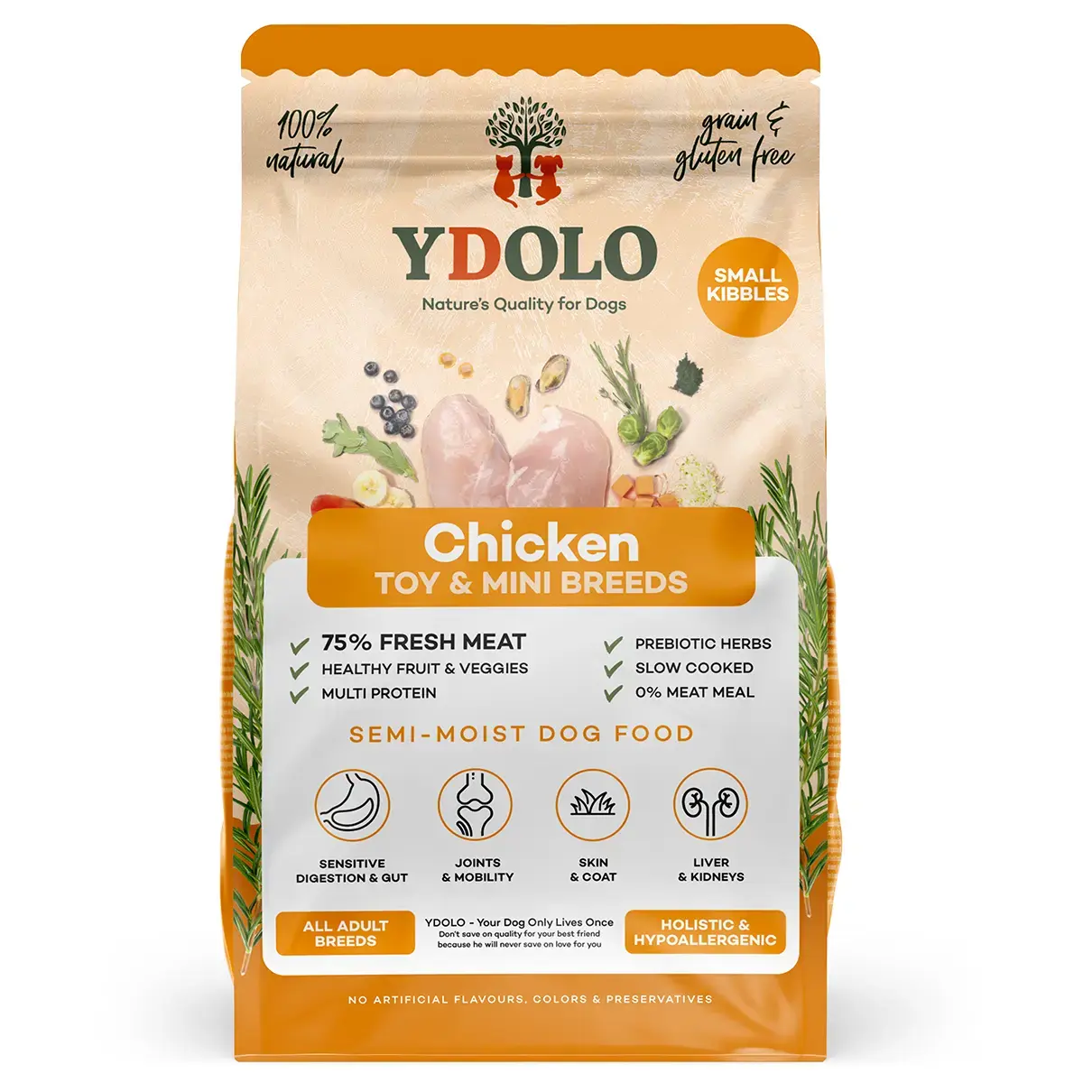 Ydolo Healthy & Pure Semi-Moist Chicken Mini - 700 gram
