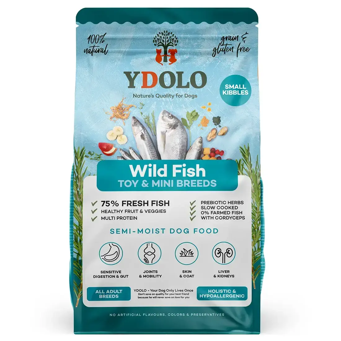 Ydolo Healthy & Pure Semi-Moist Wild Fish Mini - 700 gram
