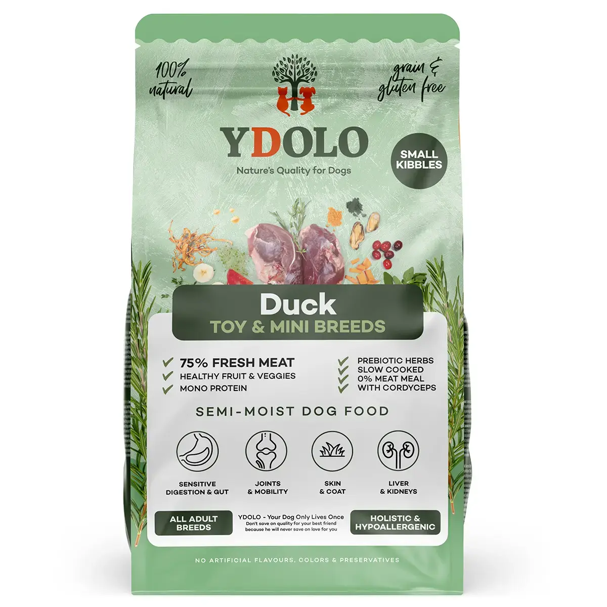 Ydolo Healthy & Pure Semi-Moist Duck Mini - 700 gram