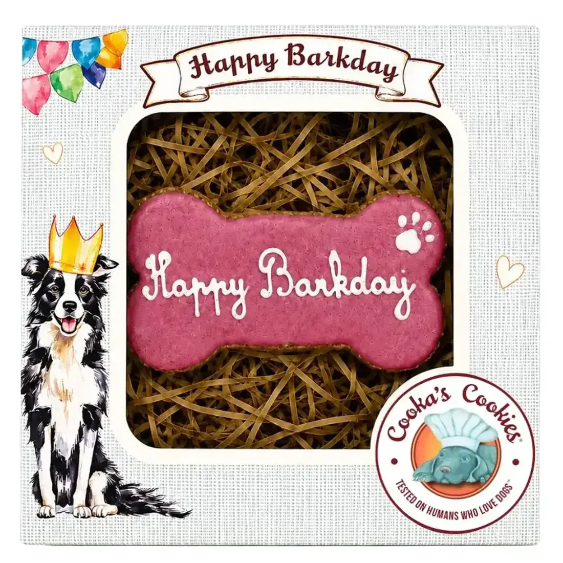 Cooka’s Cookies Happy Barkday Birthday Treat Roze
