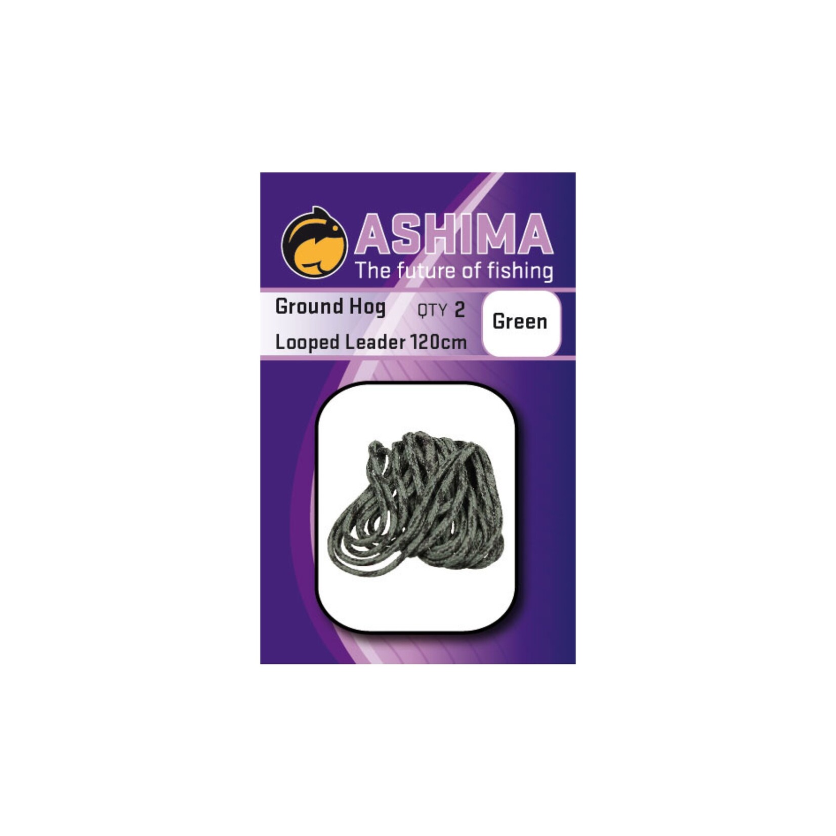Ashima Ashima Groundhog Leaders Green 1.20m – Zinkende, kant-en-klare leaders met natuurlijke camouflagekleur