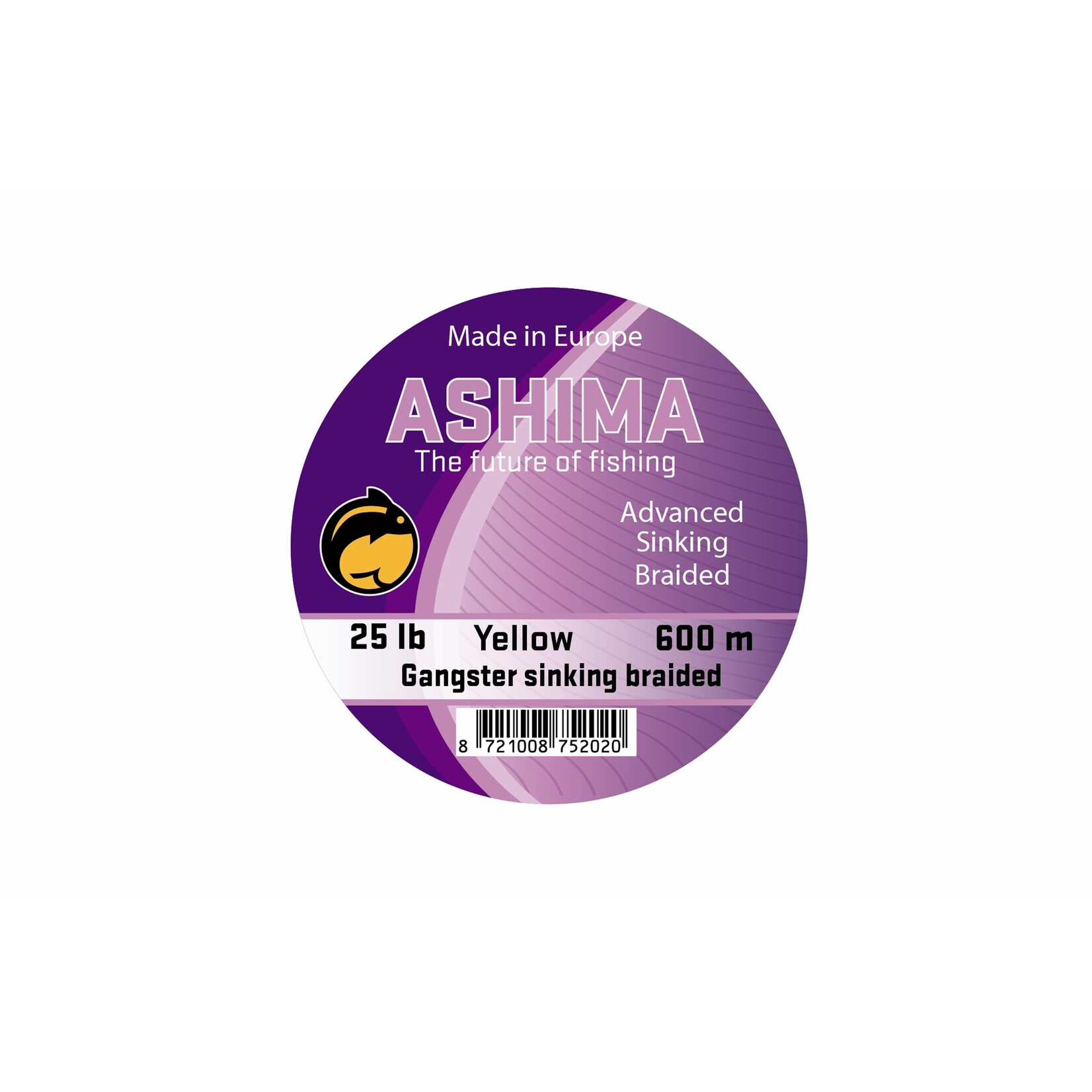 Ashima Ashima Gangster 8 Gevlochten Vissnoer - 25lbs Geel