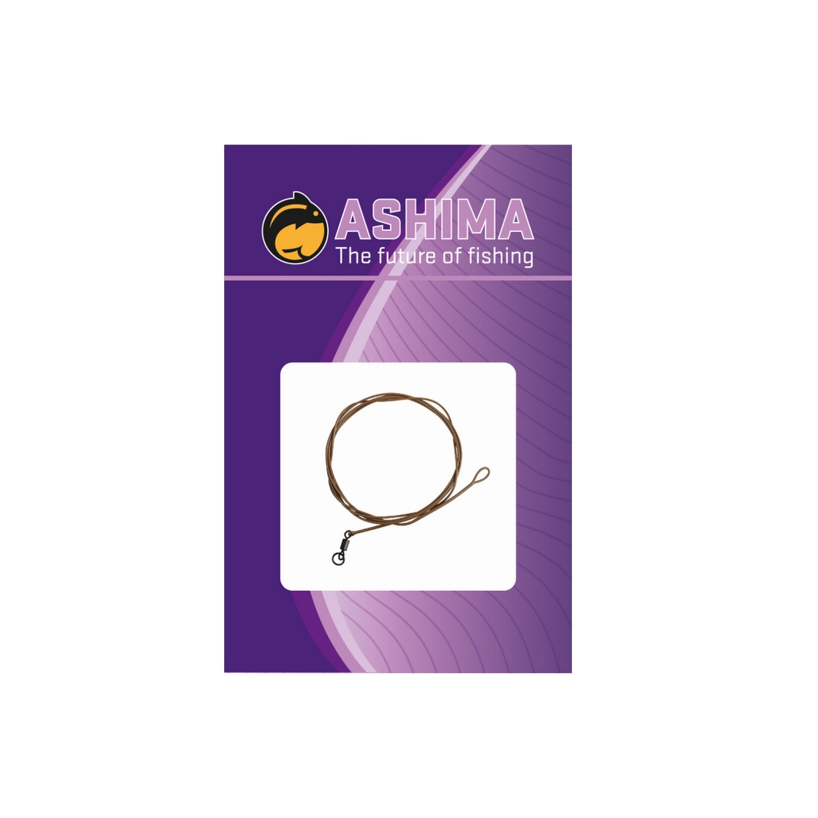 Ashima Ashima Coated Leader Loop met R-Swivel 100cm 30lbs Gravel