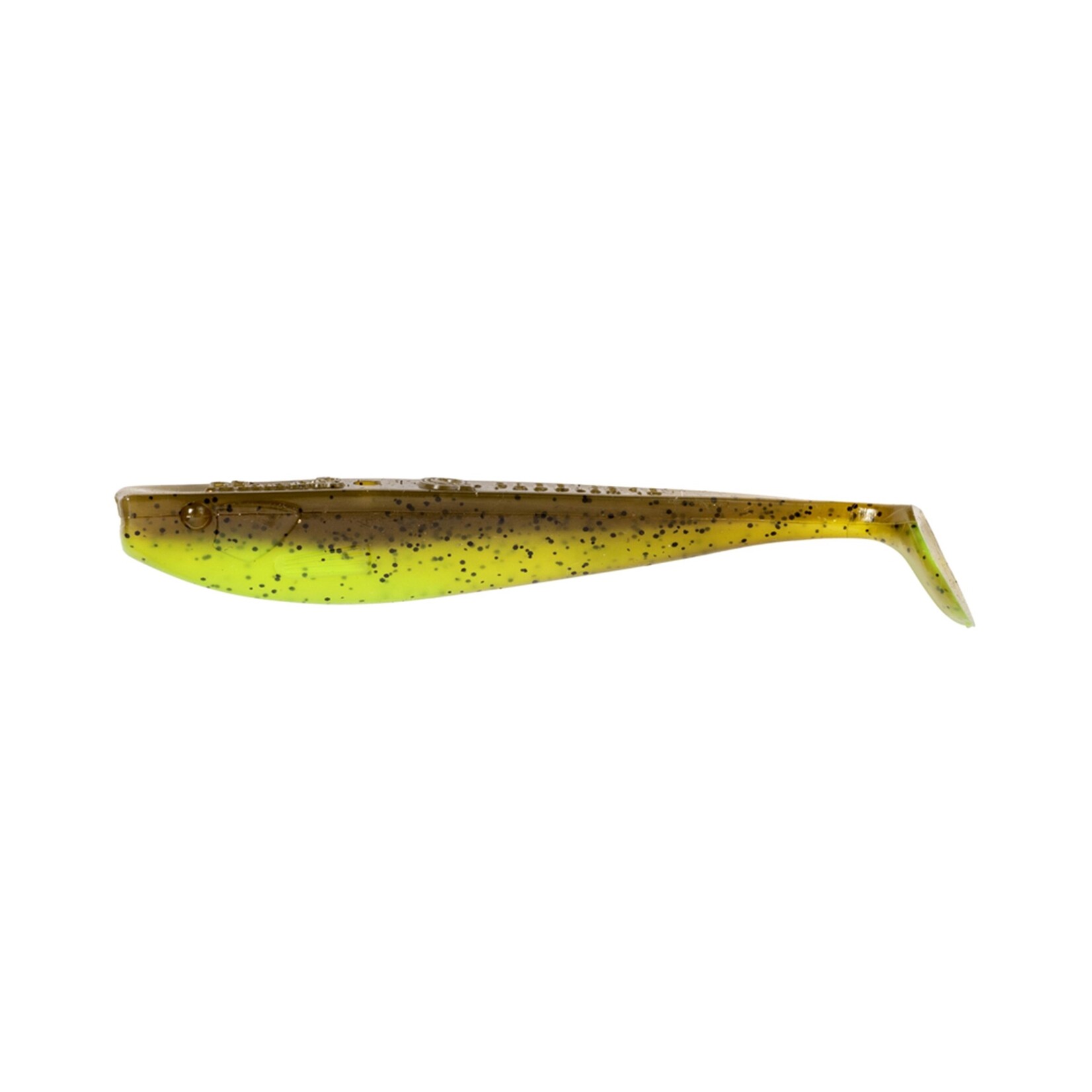 Quantum Quantum Q-Paddler Pumpkinseed Chartreuse – Opvallende Softbait met Staartactie voor Actieve Roofvis