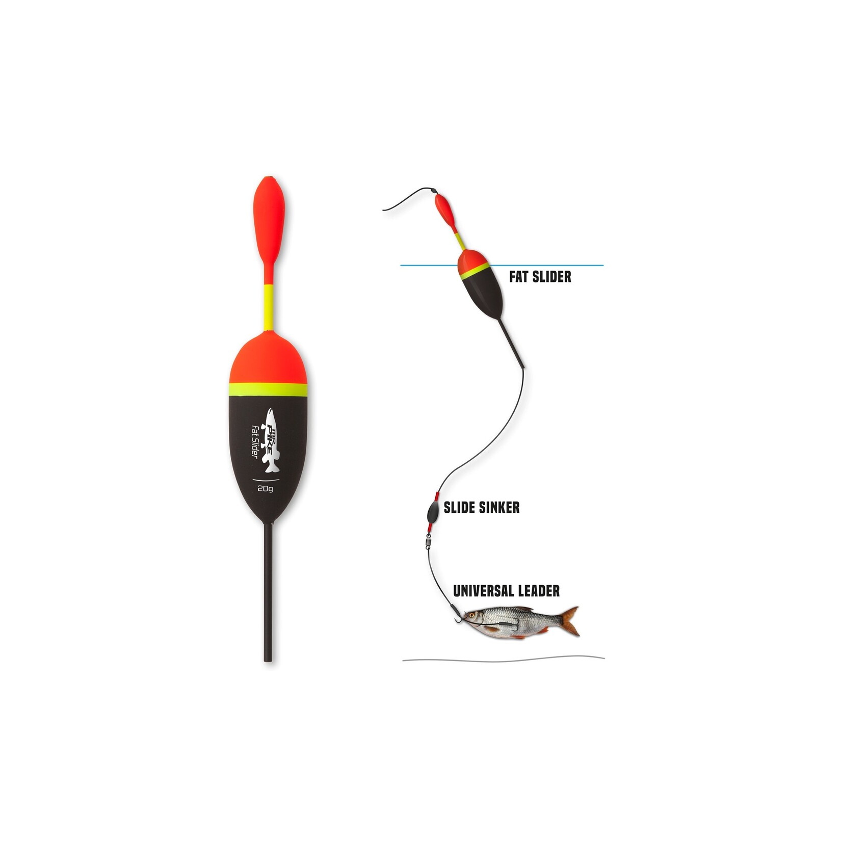 Mr Pike Mr. Pike Fat Slider 30 gram – Glijdend dobbergewicht voor doodaasmontages
