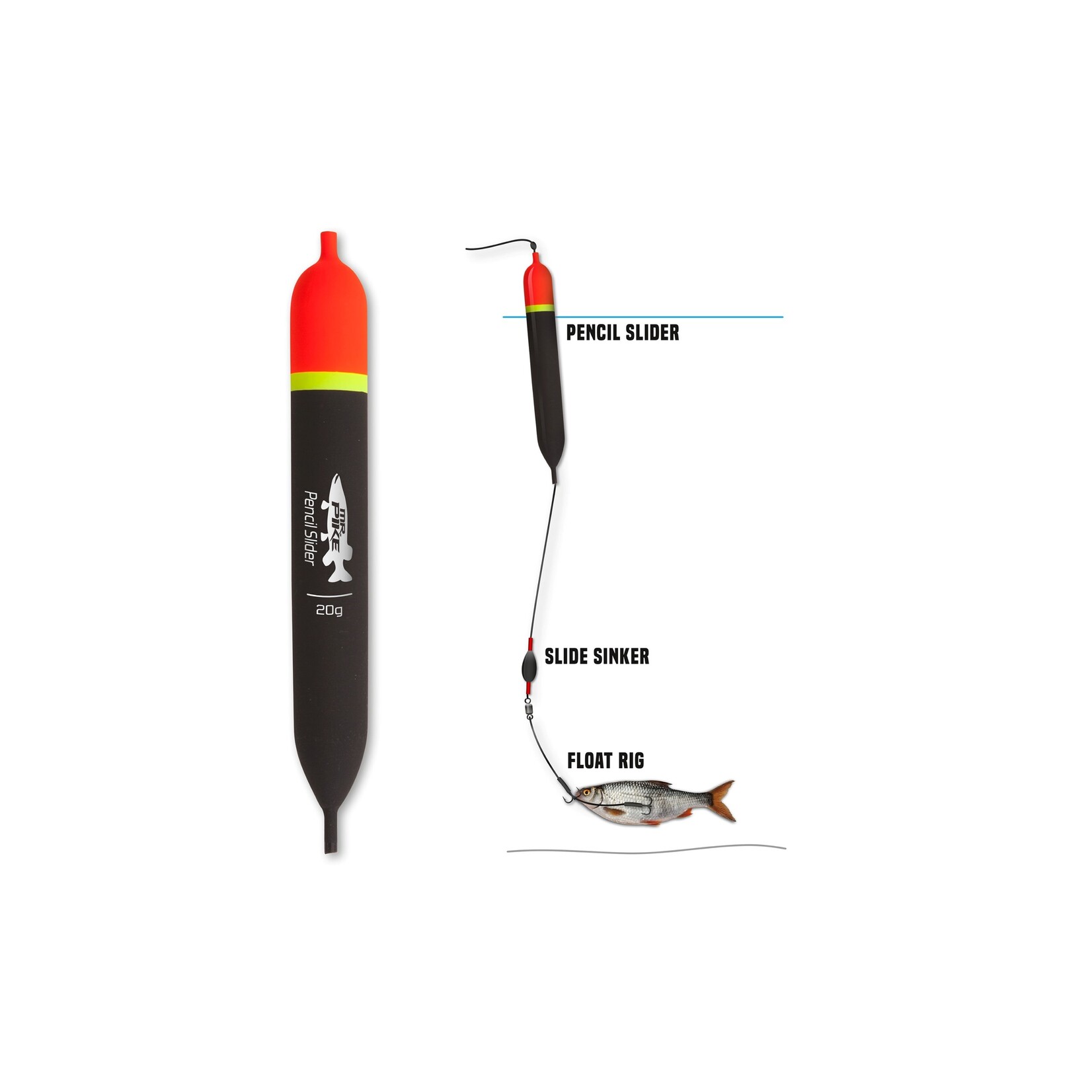 Mr Pike Mr. Pike Pencil Slider – Slanke schuifdobber voor snoekdobbermontages