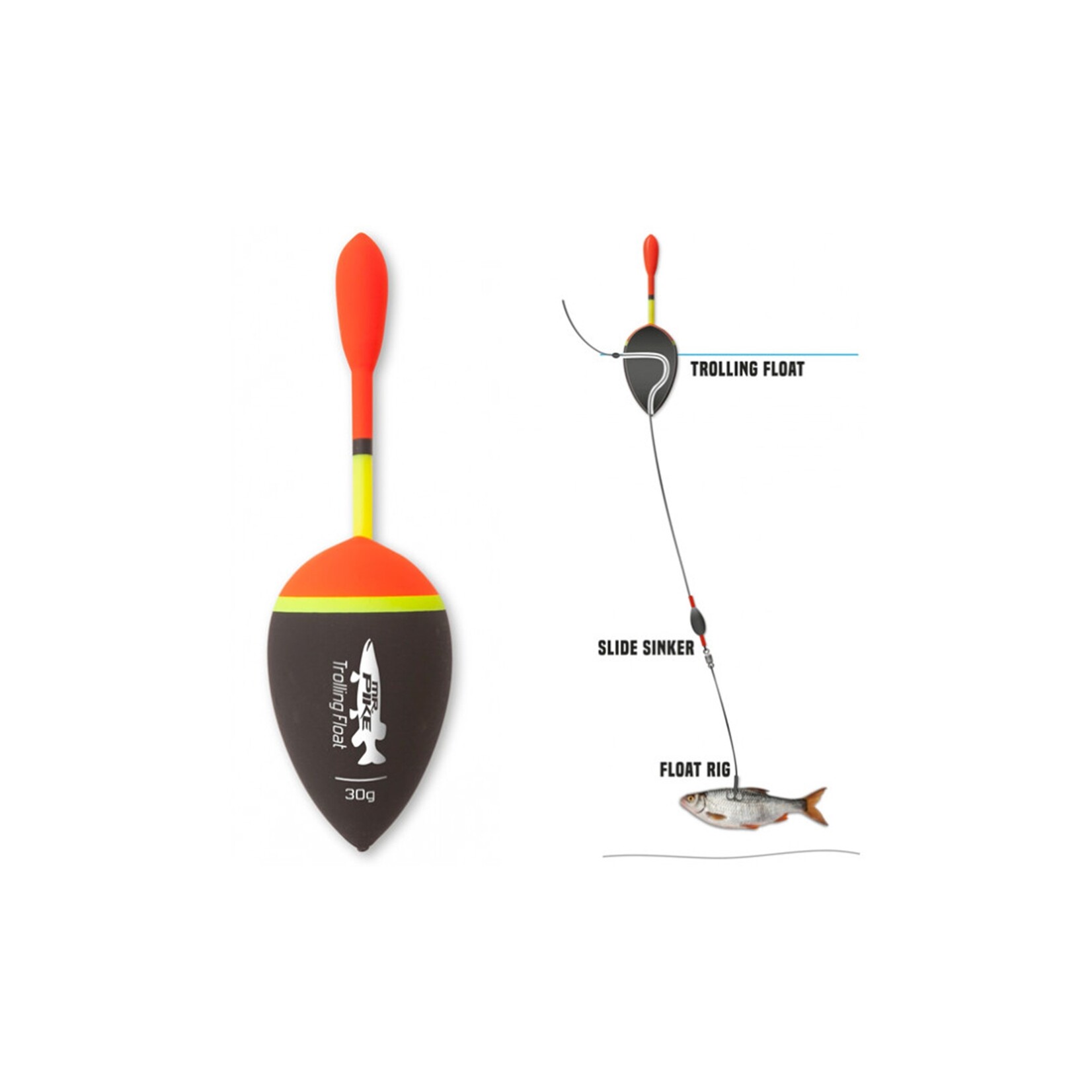 Mr Pike Mr. Pike Trolling Dobber 30 gram – Sterke dobber voor slepend vissen op snoek