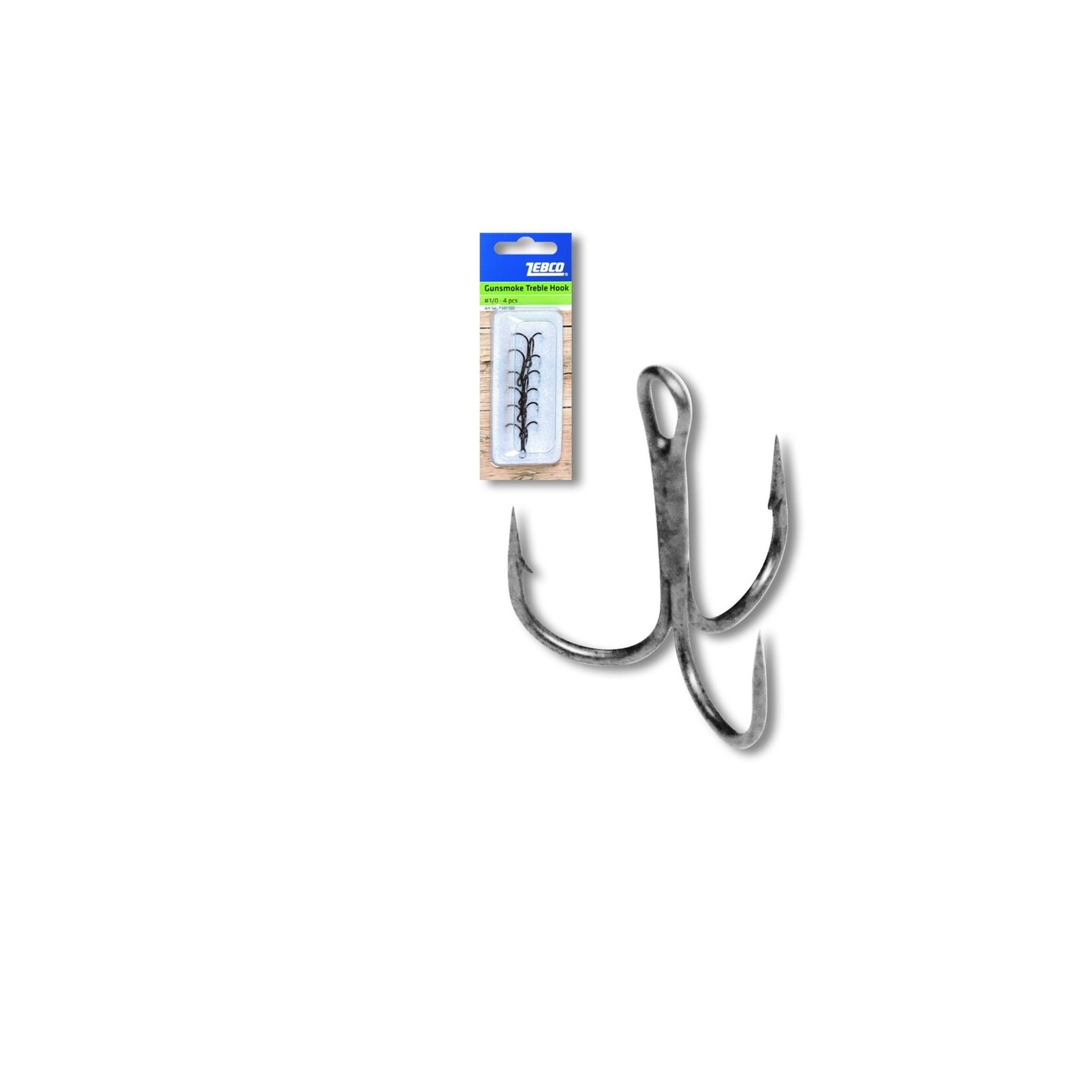 Zebco Zebco Topic Treble Hook Gunsmoke – Dreg met rookgrijze afwerking voor roofvis