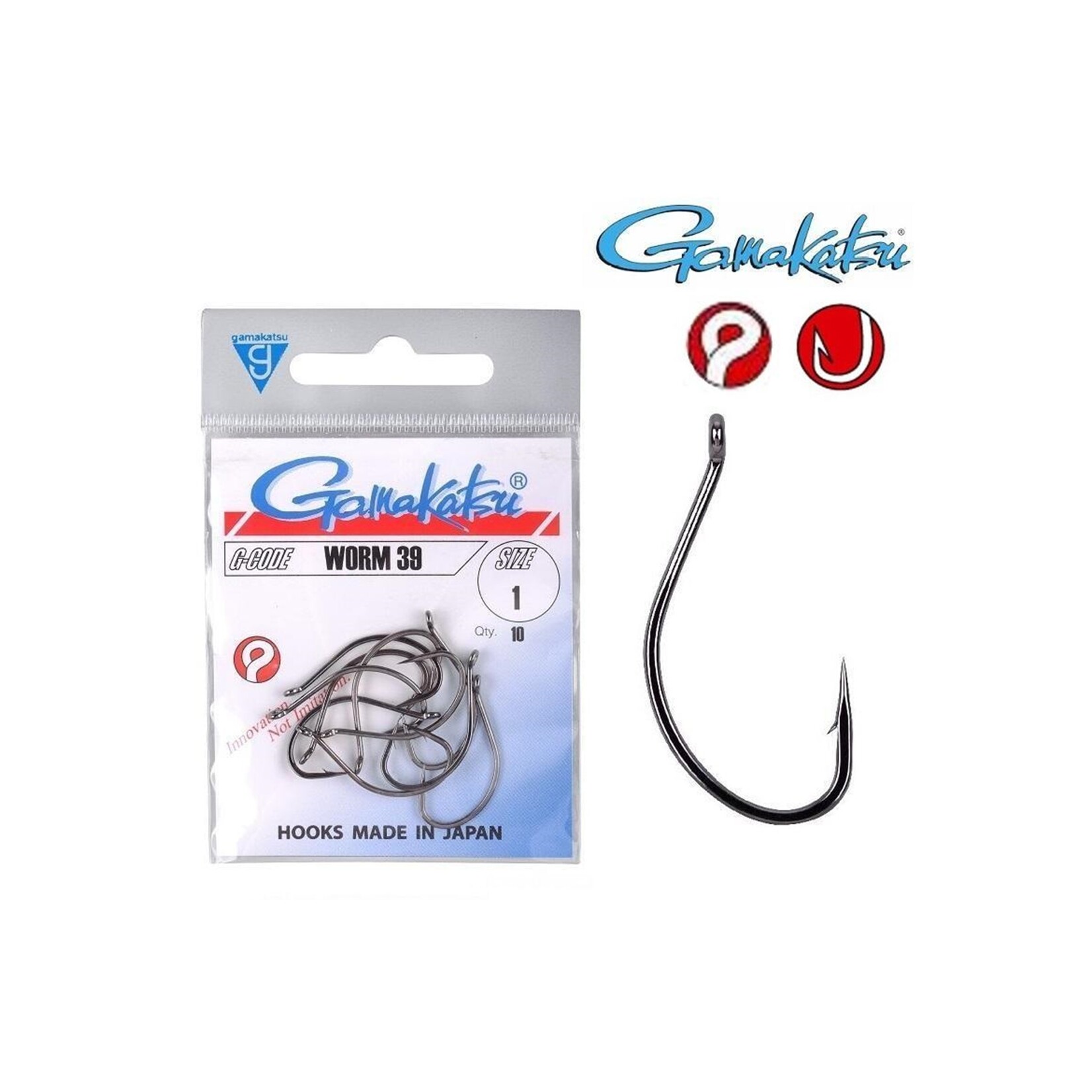 Gamakatsu Gamakatsu Worm Hooks 39 offset haken voor softbaits en wormimitaties