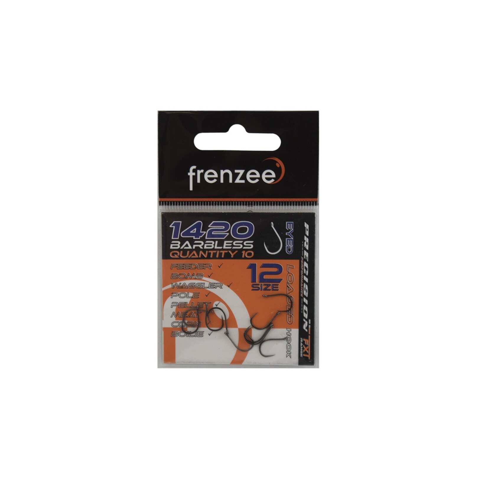 Frenzee Frenzee 1420 Barbless Eyed Hooks – super-sharp brede gape haak voor lijn 0,14-0,20 mm