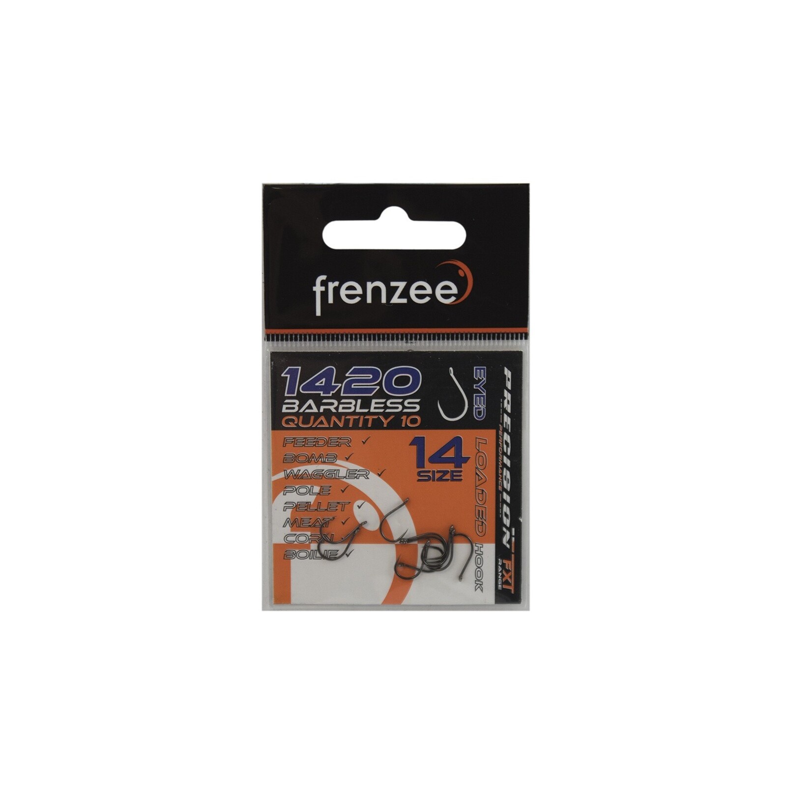 Frenzee Frenzee 1420 Barbless Eyed Hooks – super-sharp brede gape haak voor lijn 0,14-0,20 mm