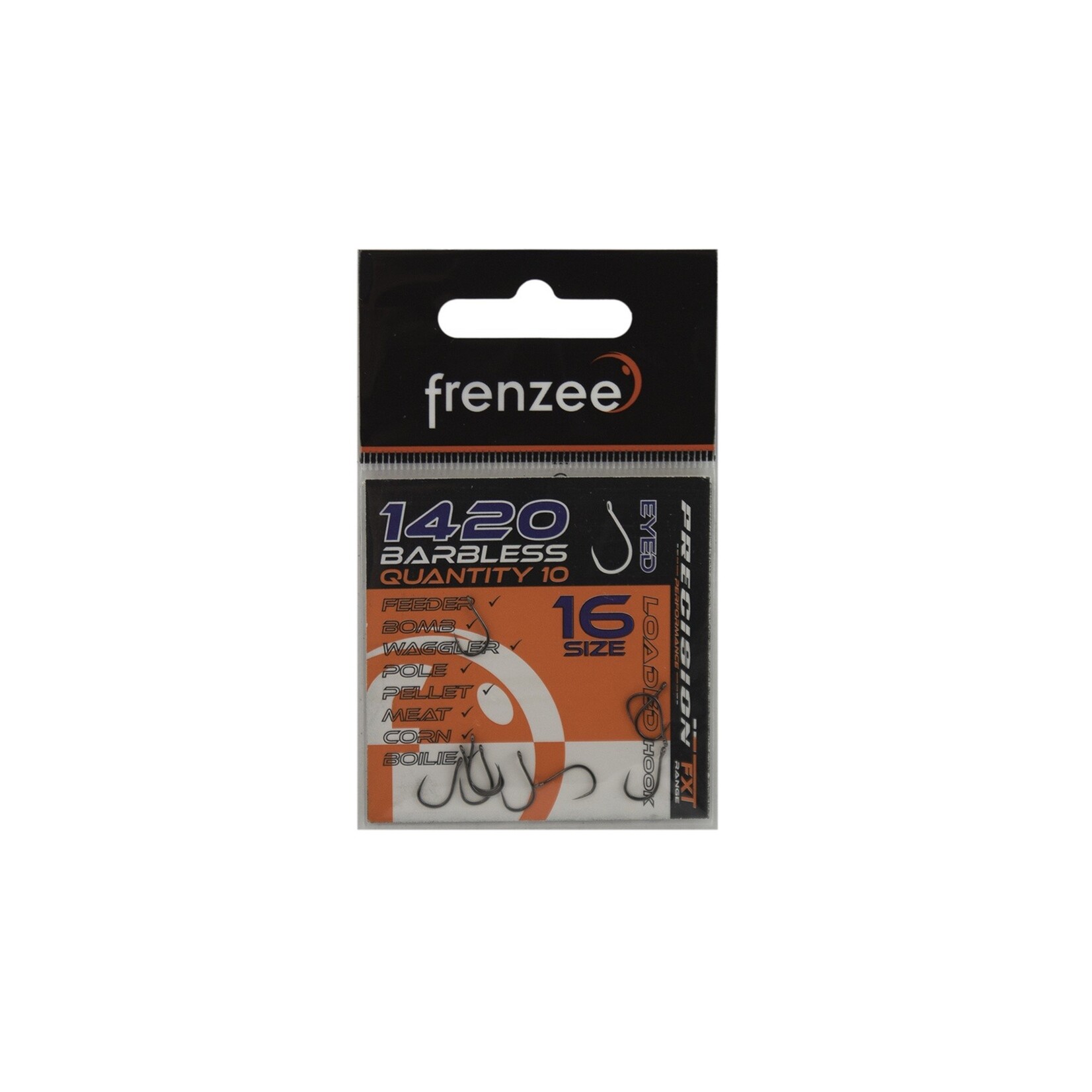 Frenzee Frenzee 1420 Barbless Eyed Hooks – super-sharp brede gape haak voor lijn 0,14-0,20 mm