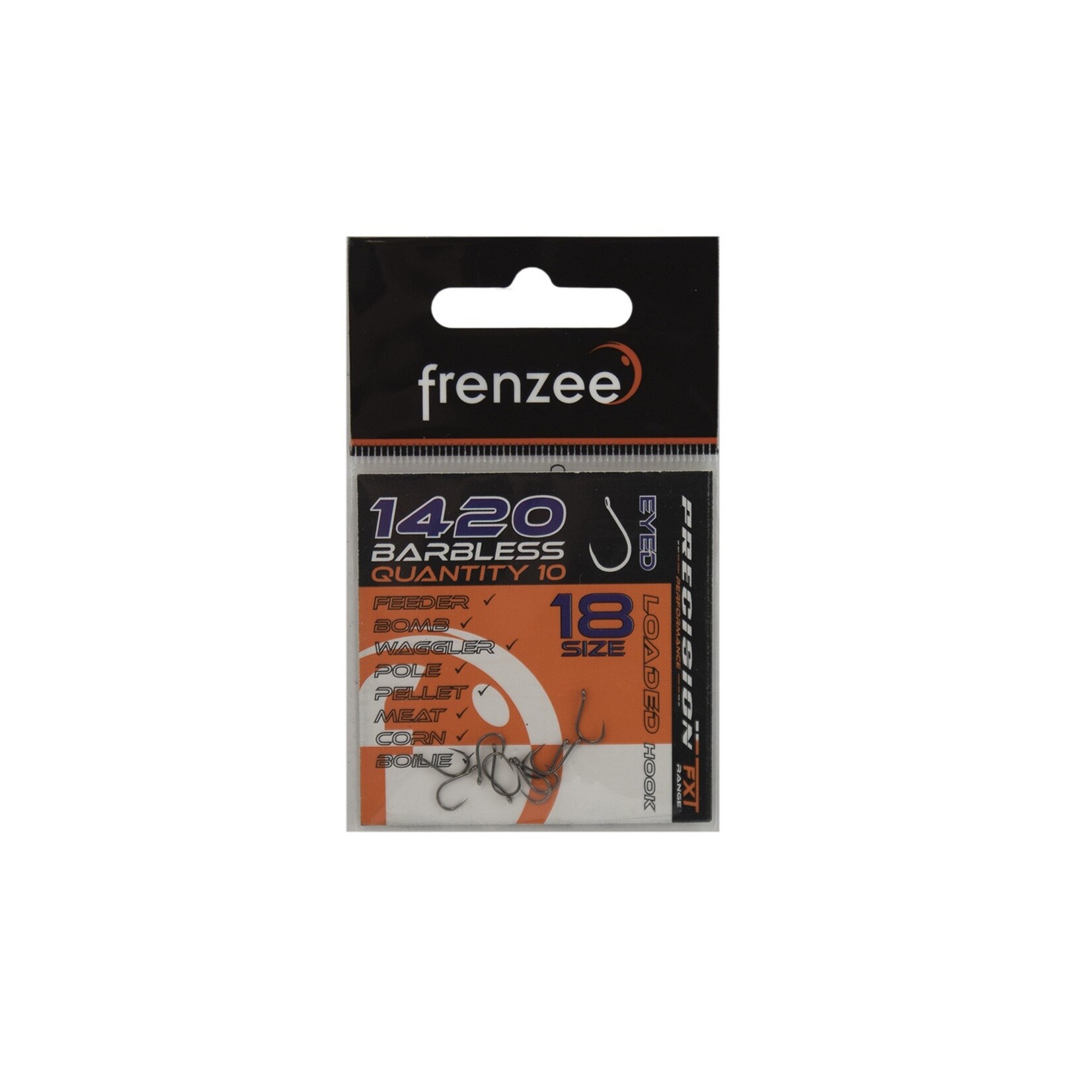 Frenzee Frenzee 1420 Barbless Eyed Hooks – super-sharp brede gape haak voor lijn 0,14-0,20 mm