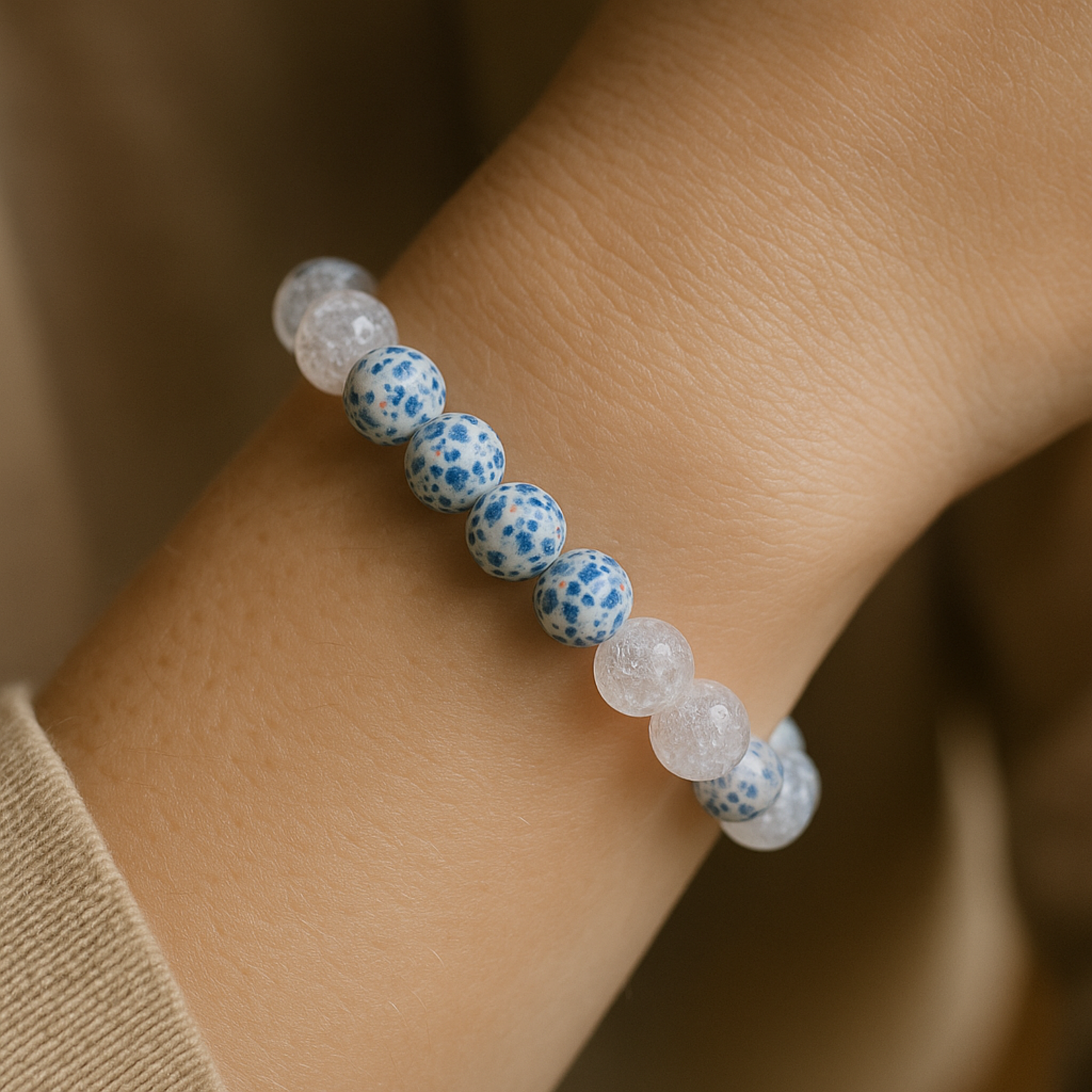 Aura Dorno Aura Dorno Armband Blue Aventurine Flow – handgemaakt van blauwe aventurijn