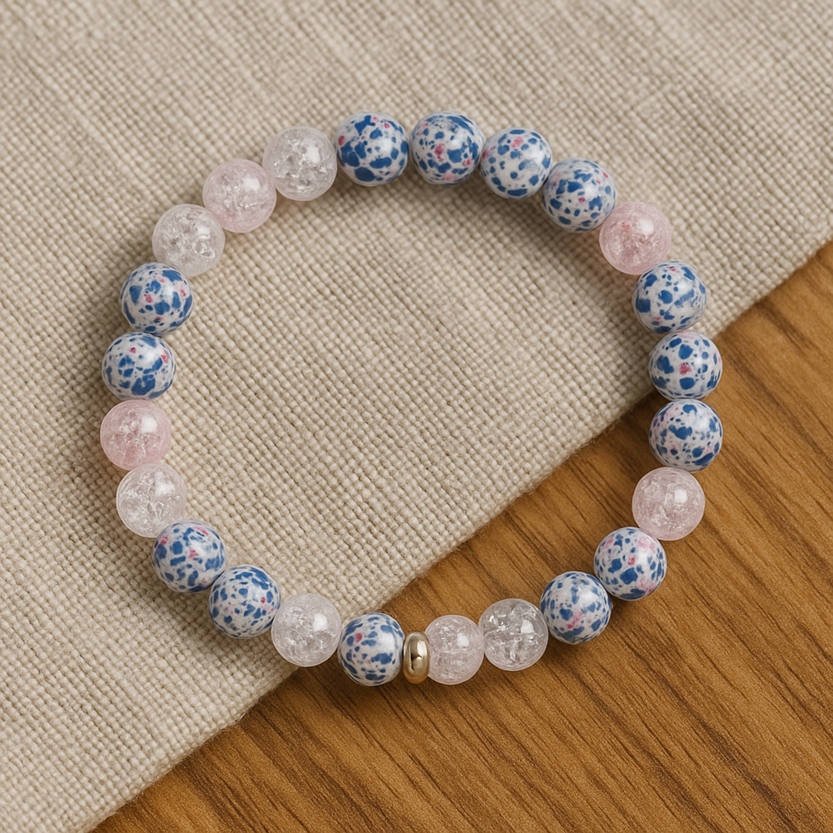 Aura Dorno Aura Dorno Armband Blue Aventurine Flow – handgemaakt van blauwe aventurijn