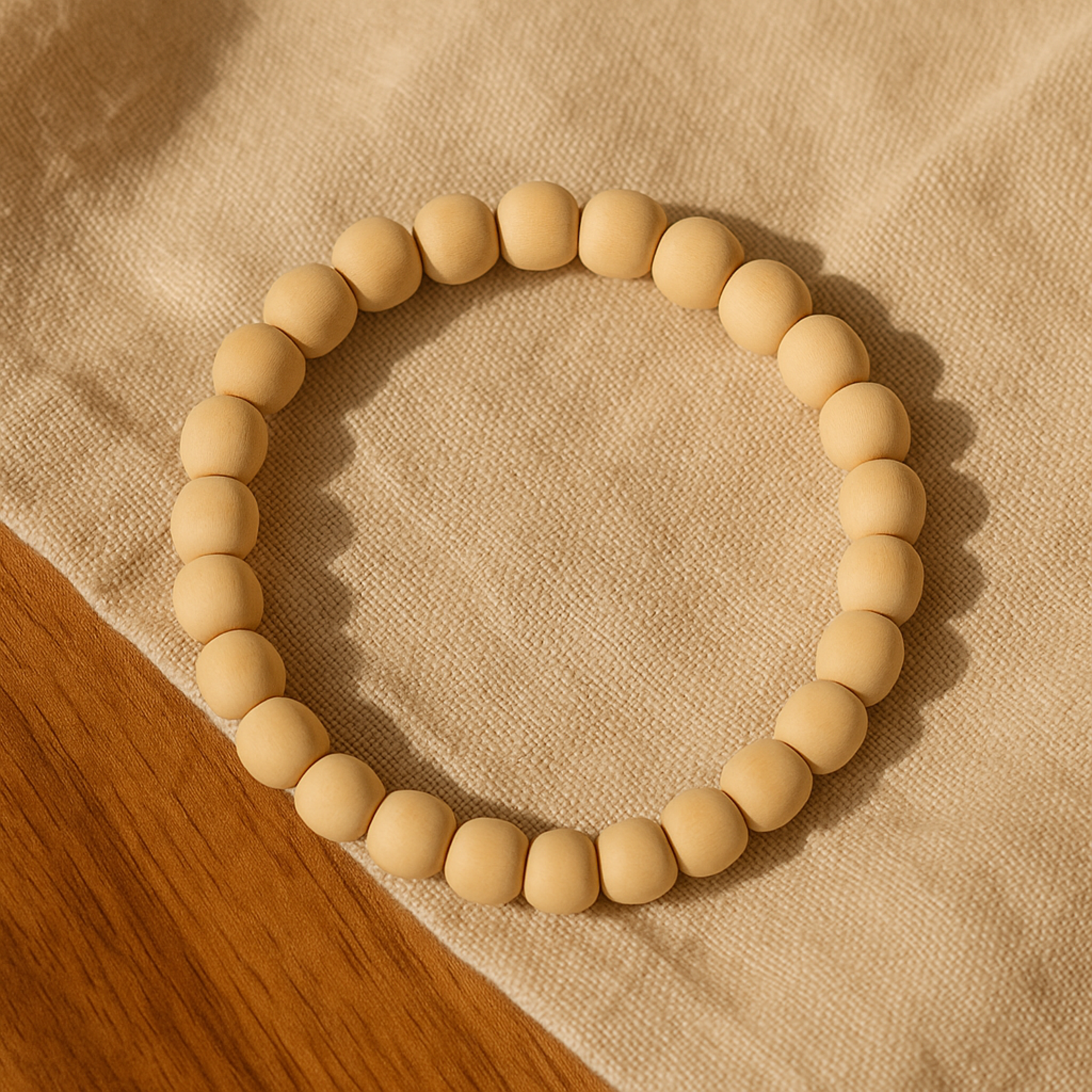 Aura Dorno Aura Dorno Armband Sandwood Serenity – handgemaakt van licht sandkleurig hout