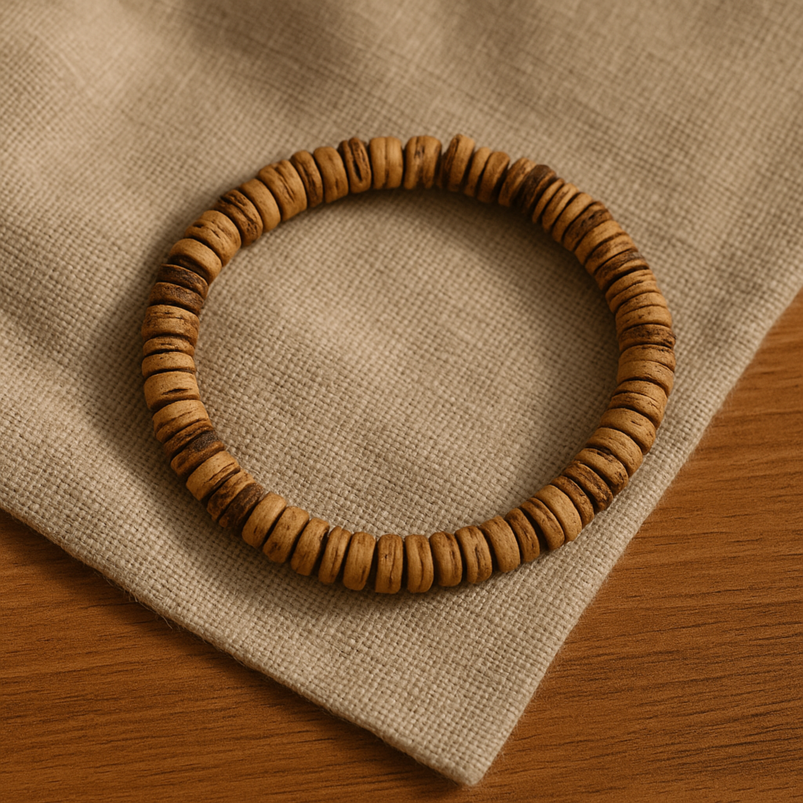 Aura Dorno Aura Dorno Armband Coco Wood Harmony – handgemaakt van natuurlijk kokos- en houtschijfjes