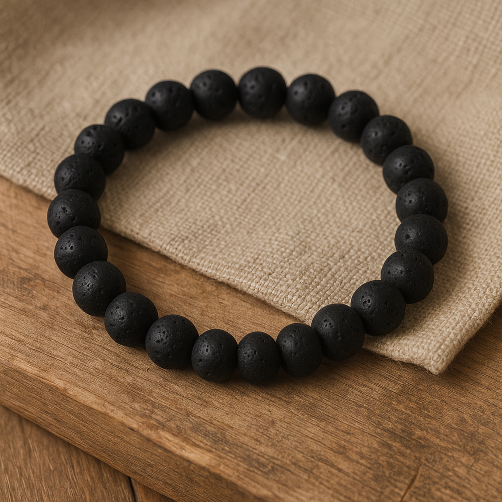 Aura Dorno Aura Dorno Armband Lava Stone Strength – handgemaakt van natuurlijke lavasteen