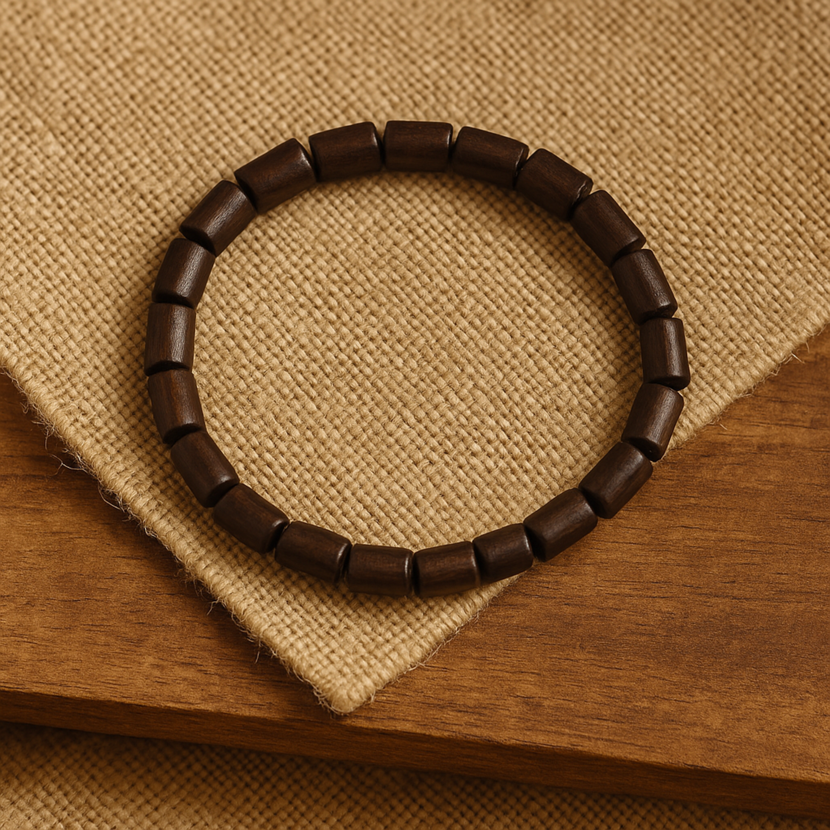 Aura Dorno Aura Dorno Armband Wooden Line – handgemaakte armband van donker hout