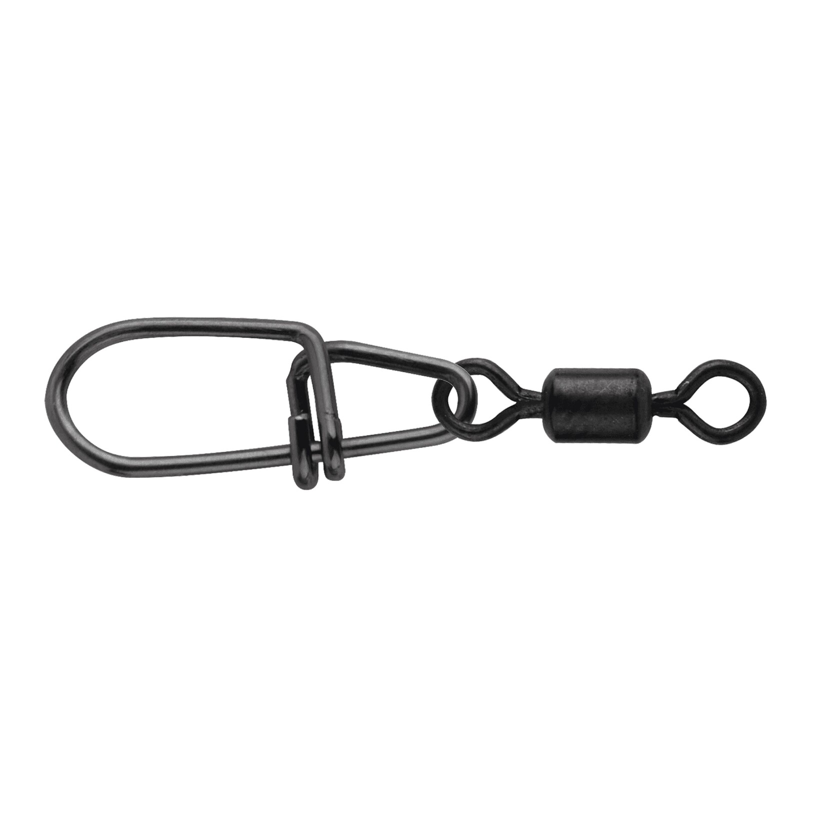 Spro Spro Matt Black Secure Snap + Rolling Swivel – Krachtige glansvrije snap met soepel draaiende wartel