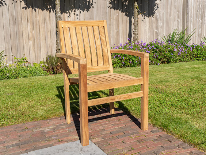 Teak Gartensessel Torino Vertikal - stapelbar