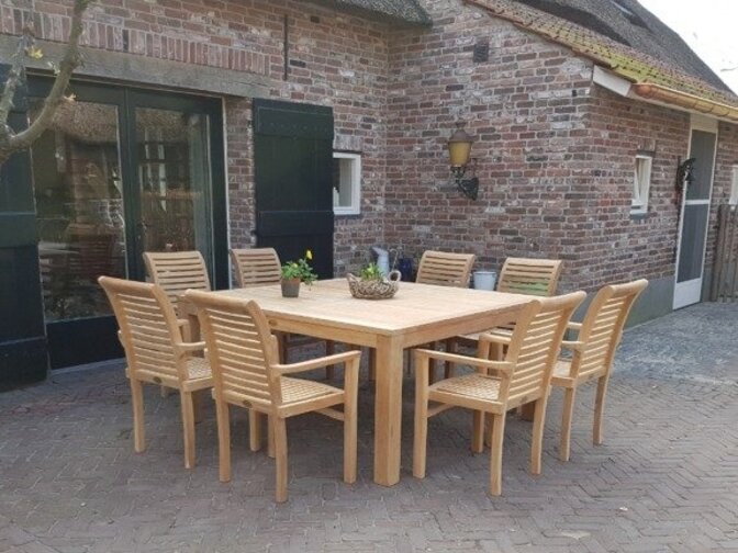 Gartentisch Venice aus Teakholz quadratisch 160 cm
