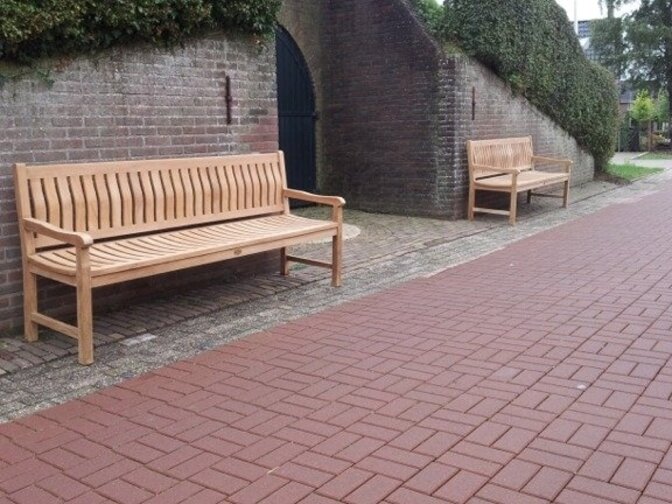 Bergamo Teak-Gartenbank 215 cm mit Rückenlehne