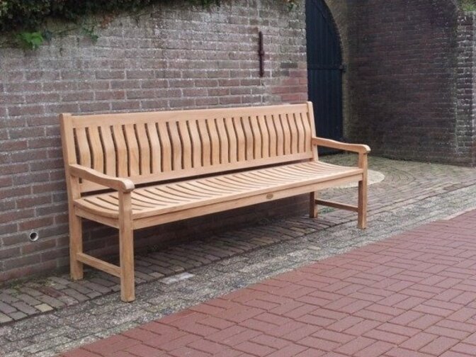 Bergamo Teak-Gartenbank 215 cm mit Rückenlehne