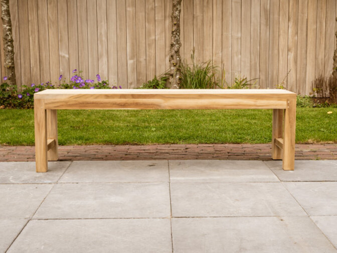 Teak-Parkbank Napoli 150 cm ohne Rückenlehne