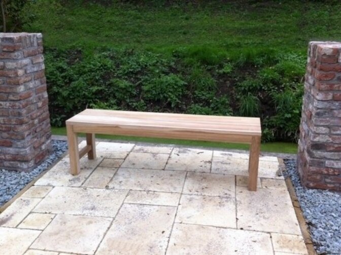 Teak-Parkbank Napoli 150 cm ohne Rückenlehne