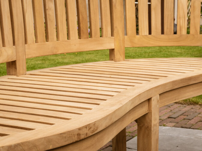 Teak-Gartenbank rund Washington 160 cm