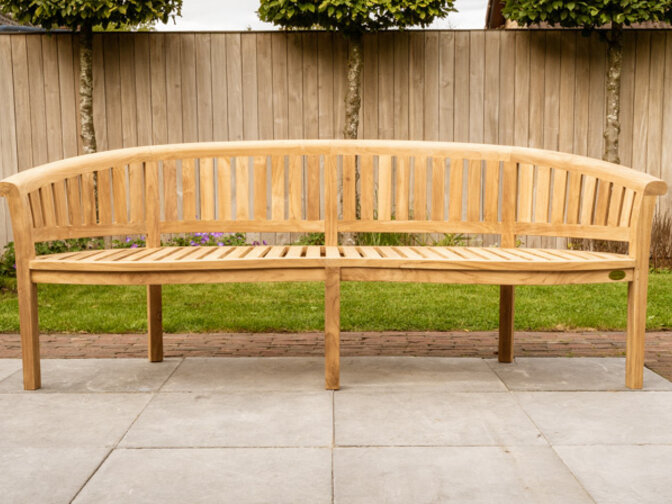Teak-Gartenbank rund Washington 225 cm