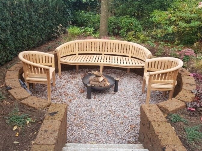 Teak-Gartenbank rund Washington 225 cm