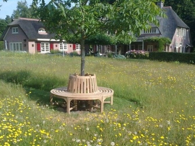 Runde Teak-Sitzbank 170 cm