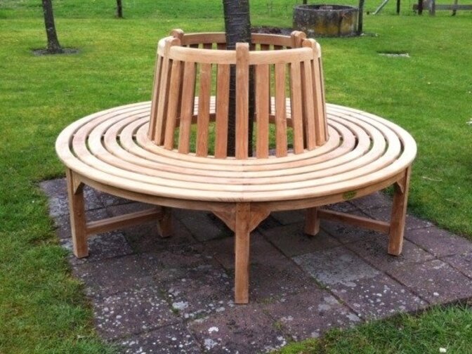 Runde Teak-Sitzbank 170 cm