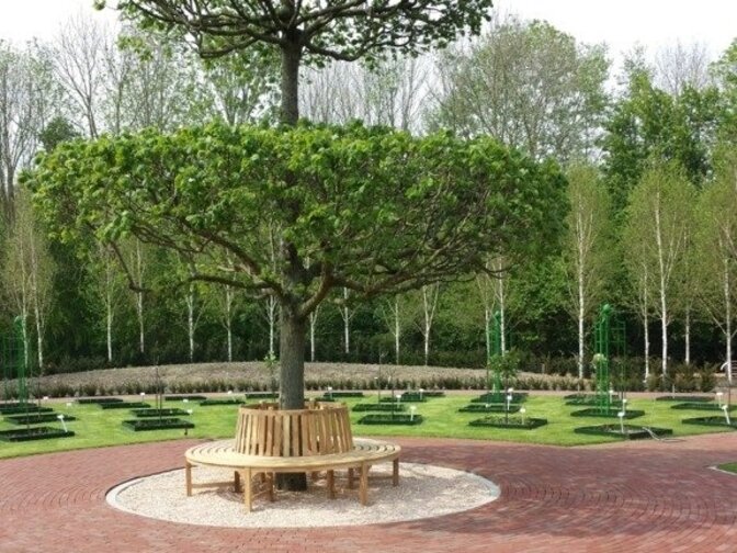 Teak-Sitzbank 220 cm rund