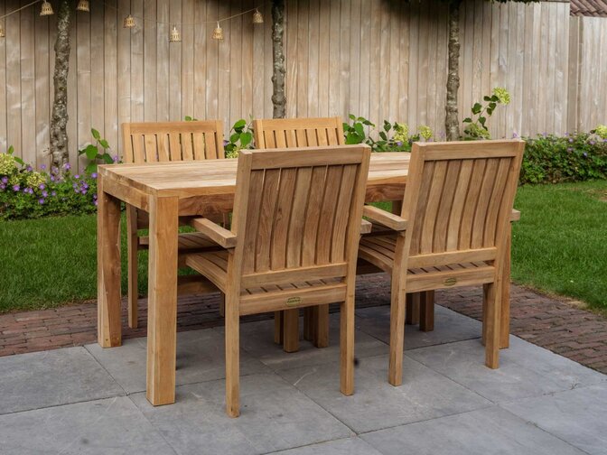 Gartentisch Napoli aus Teakholz 75 x 160 cm