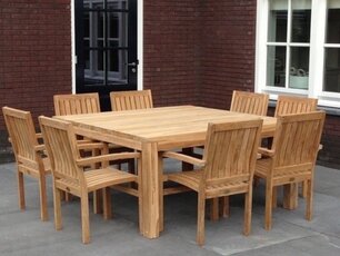 Teak-Gartentisch Napoli 160 cm quadratisch