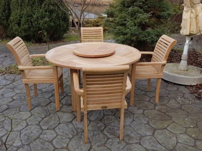 Teak-Gartentisch Toscane rund 135 cm
