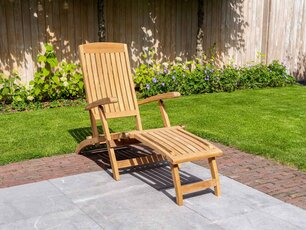 Liegestuhl New Ocean aus Teakholz