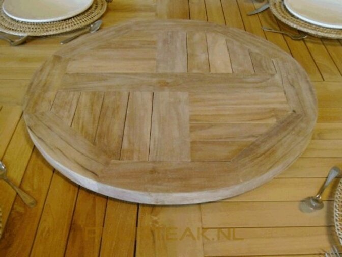 Lazy Suzanne Drehtablett 60 cm – massives Teakholz
