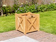 Teak-Pflanzkübel mit Kreuz 50 x 50 cm