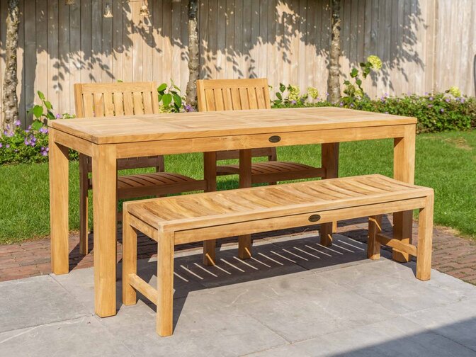 Teak-Terrassentisch Serie Verona 70 x 180 cm