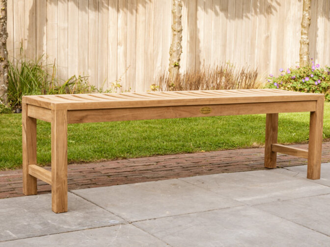 Bergamo 150 cm Teak Gartenbank ohne Rückenlehne