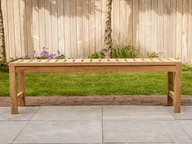 Bergamo 150 cm Teak Gartenbank ohne Rückenlehne