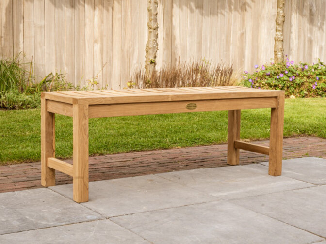 Teak Gartenbank Bergamo 120 cm ohne Rückenlehne